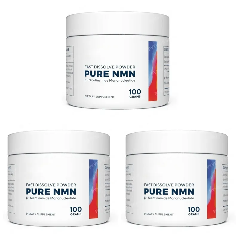 NMN Powder 100g Nicotinamide Mononucleotide 500mg Per Serving Fast Dissolving Formula High Purity Vegan Friendly Supplement