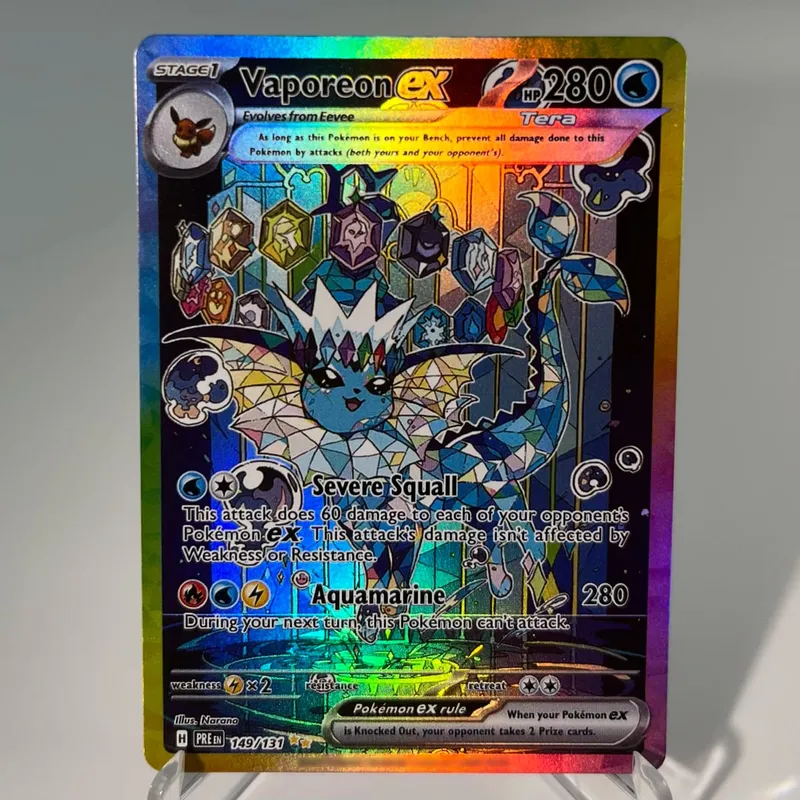 Prismatic Evolutions PKM Cards PTCG5-A GX Rainbow Umbreon Sylveon Leafeon ex Rare Collection Battle Toys Gifts for Hobbies