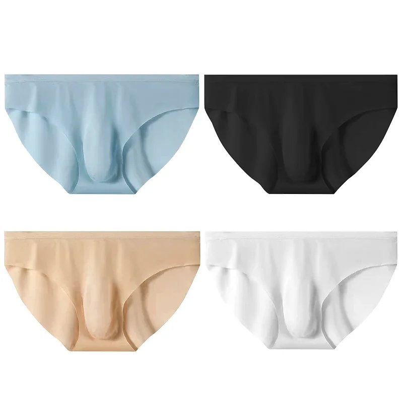 4 pçs cuecas de seda gelo masculina verão transparente sem costura sexy de secagem rápida na moda respirável calcinha ultra-fina — image 17