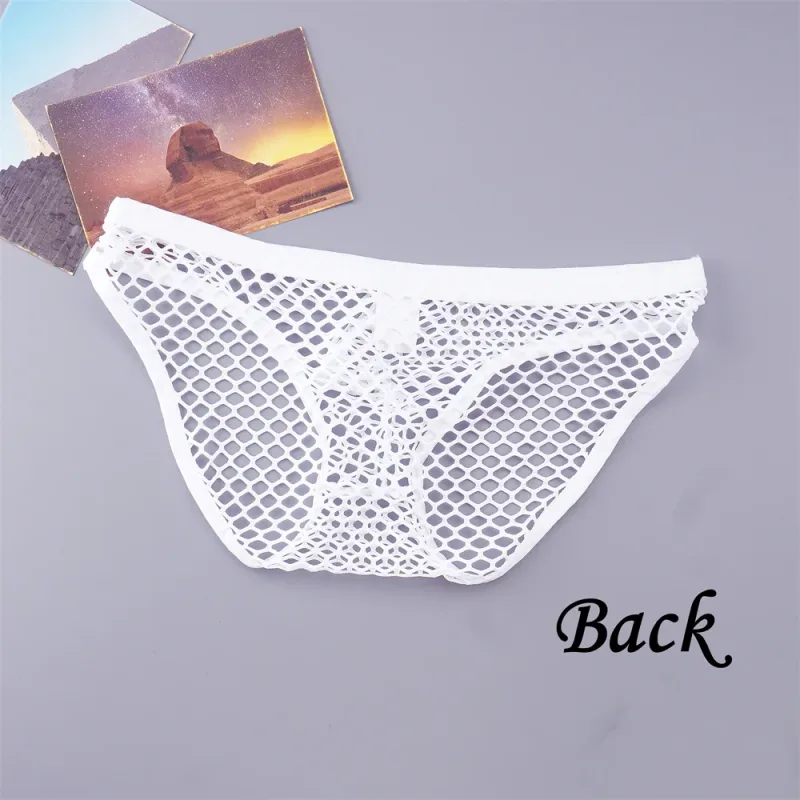 Sexy Man Fishnet Mesh Underwear See Through Male Briefs Breathable and Comfortable High Quality Low Waist Panties — image 11