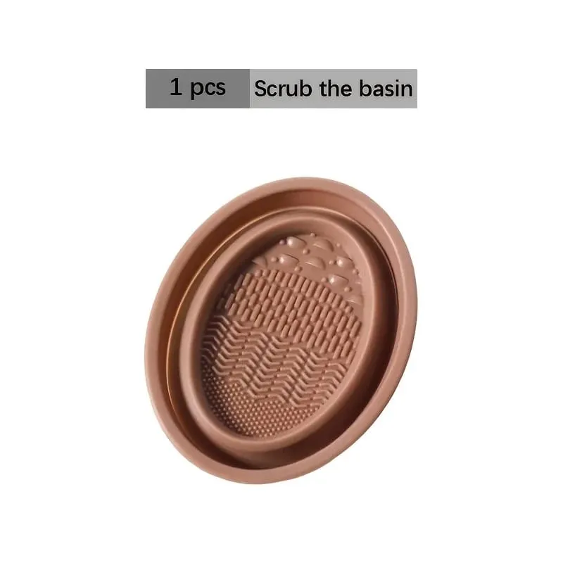 1 piece of foldable silicone makeup brush cleaner; Reusable; Portable cleaning tool suitable for makeup brushes and powder puffs