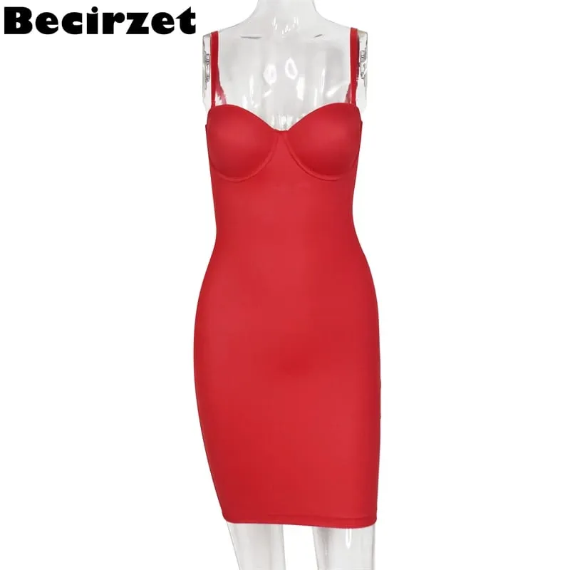 Becirzet Dresses For Woman Slimming Slips Mini Straight Tube Dress Body Shaper Body Underwear Party Sexy Female Clothes