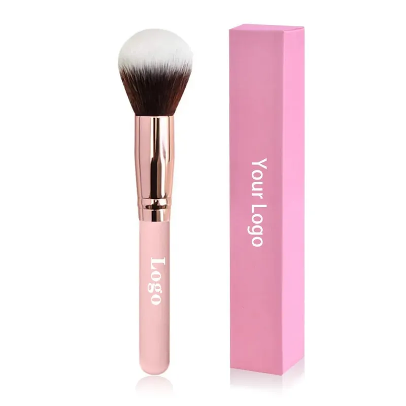 Pinceaux de maquillage de marque privée gratuite fond de teint poudre libre correcteur pinceau de mélange rose outil de maquillage de beauté en gros en vrac 10 pièces