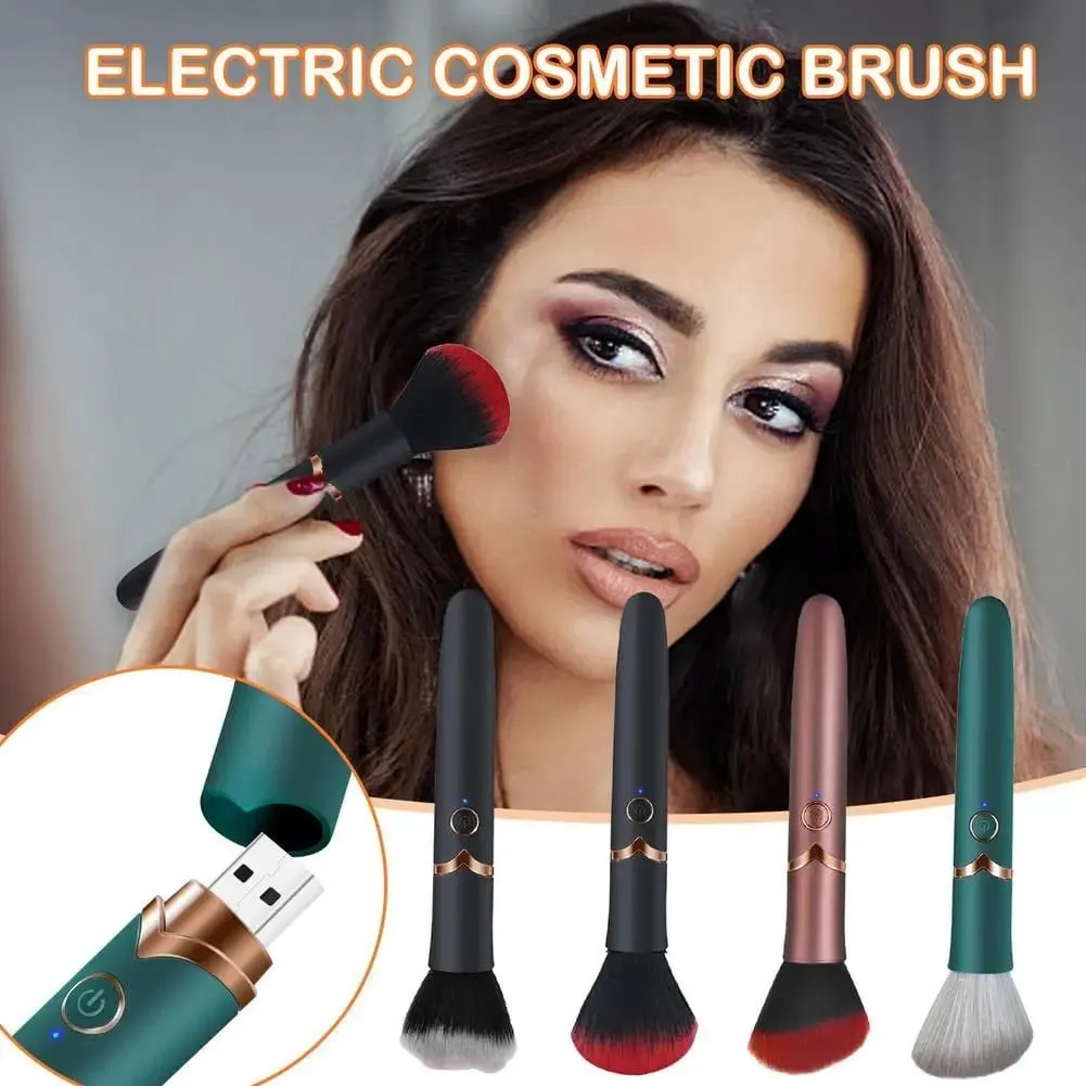 Pincel de maquiagem elétrico, pincel de base, vibração, portátil, recarregável, pincel cosmético, ferramentas de maquiagem detalhadas