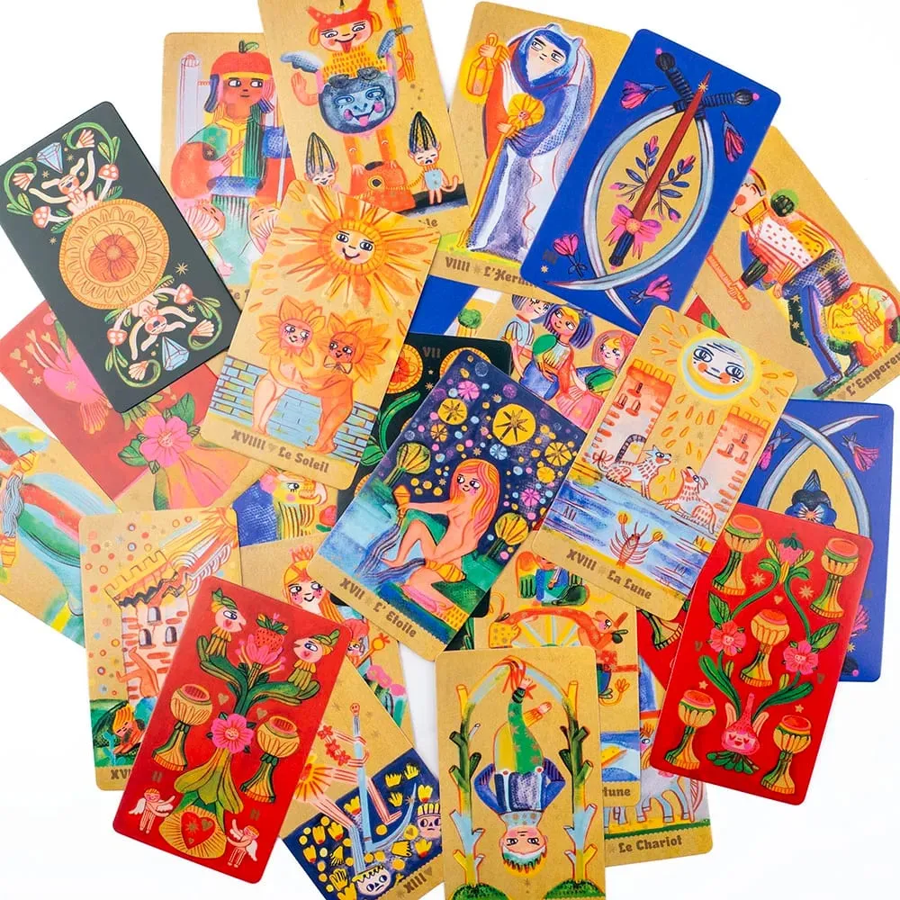 Pipspeak Tarot 10.3*6cm A Delightful 78-card Marseille-style Deck Embrace The Whimsical World of Pip Reading