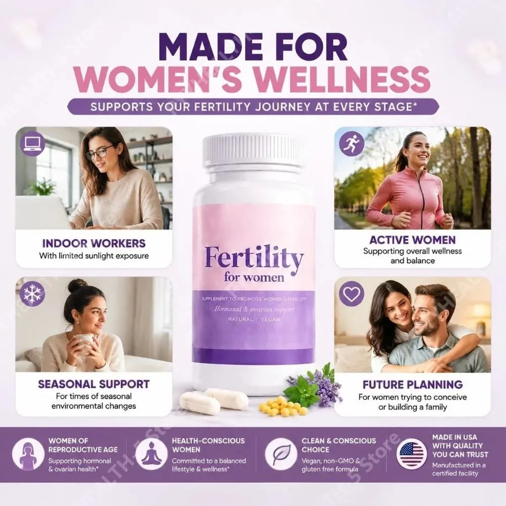 Fertility Capsules for Women Myo Inositol with Methylfolate & Multivitamins Hormonal & Ovarian Support Healthy Ovulation 60 Cts