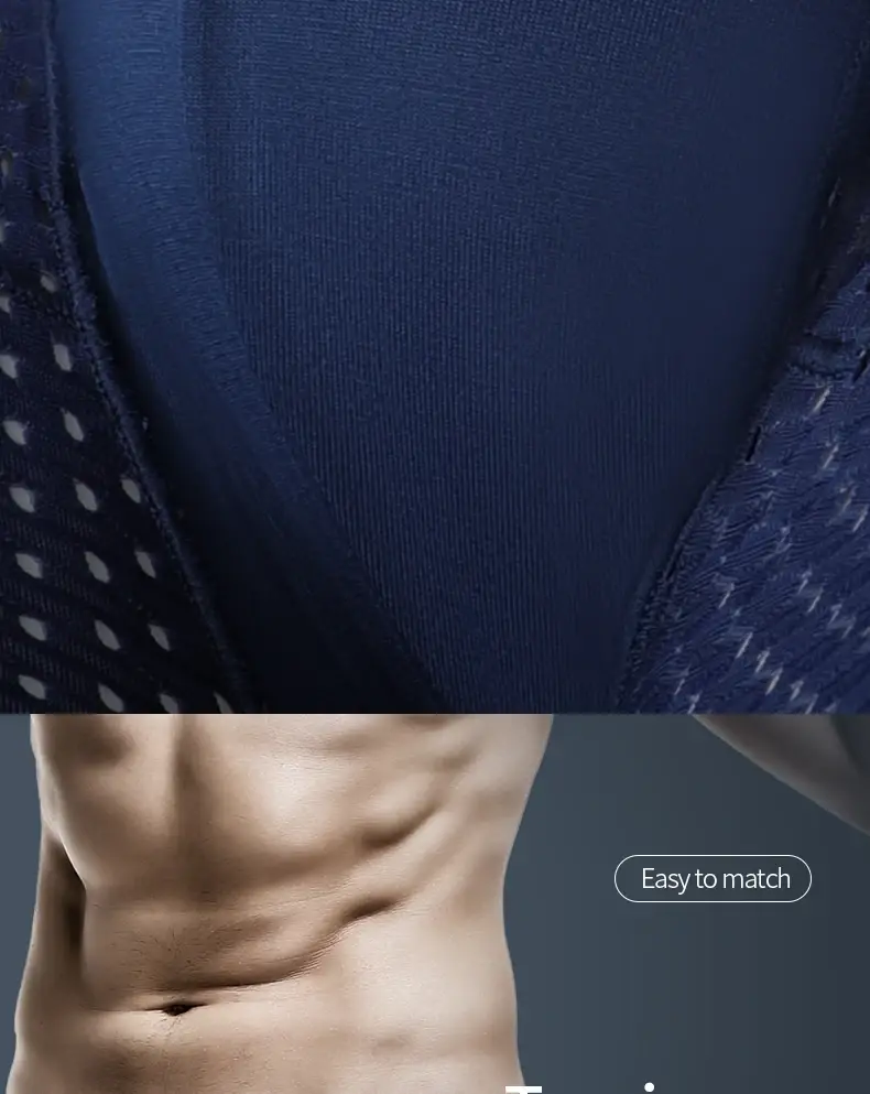Roupa interior esportiva masculina de fitness gelo seda fina treinamento secagem rápida corrida estendida anti-desgaste perna não vestindo cuecas boxer