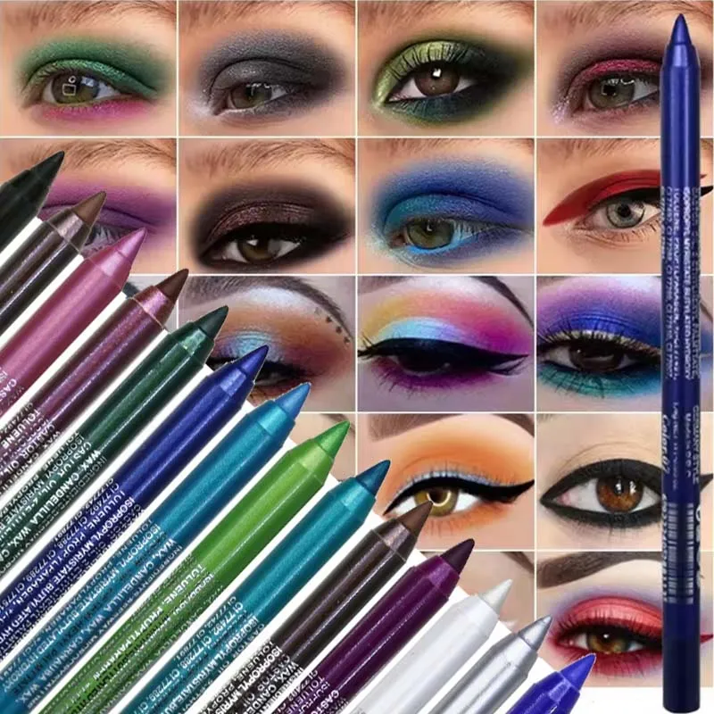 17 Colors Pearlescent Eyeliner Pencil Waterproof Long-lasting Colorful Matte Smooth High Pigment Eye Liner Shadow Pen Eye Makeup