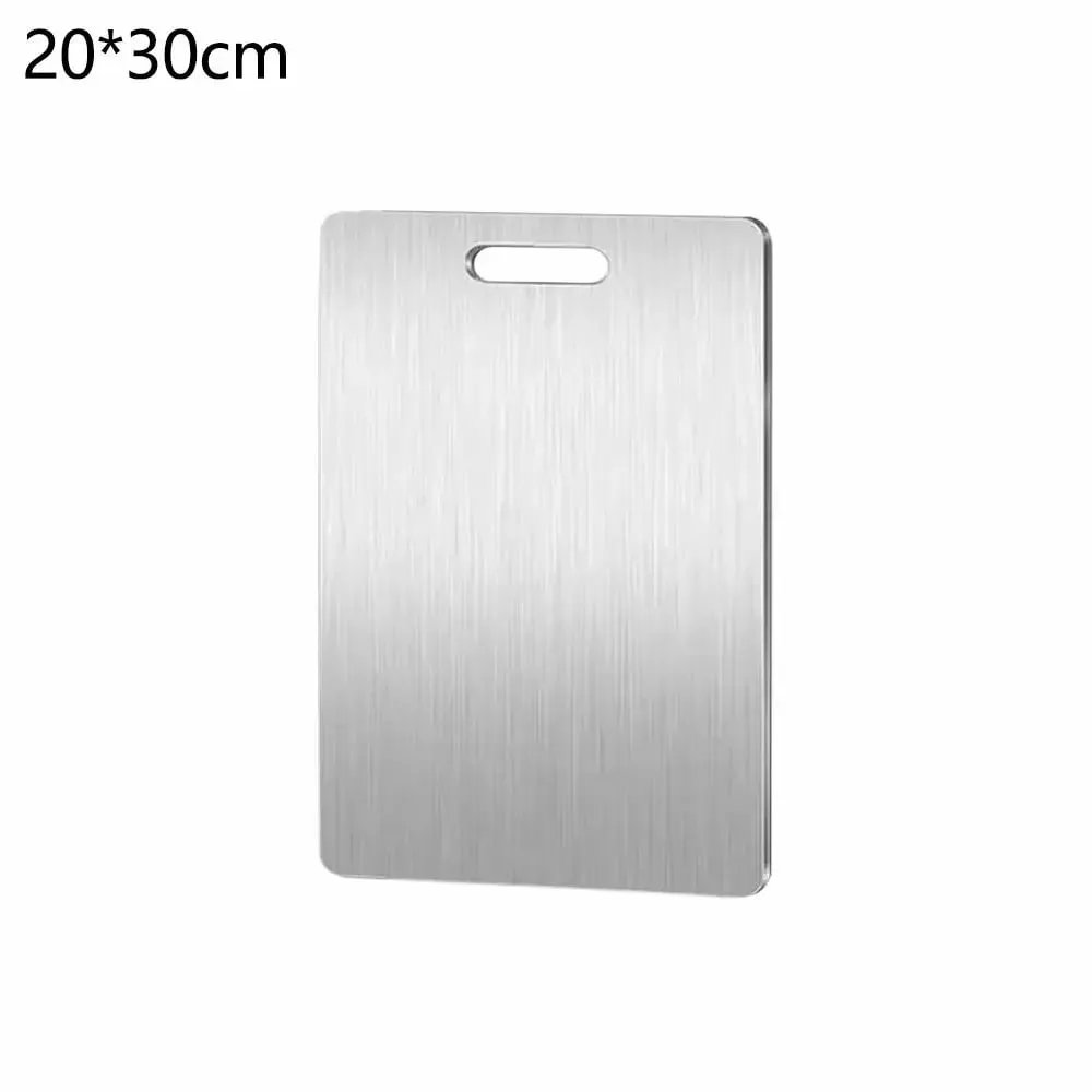 1PCS Stainless Steel Cutting Board - Heavy Duty Double-Sided Chopping Board for Meat Vegetables Dough Kneading & Kitchen Prep