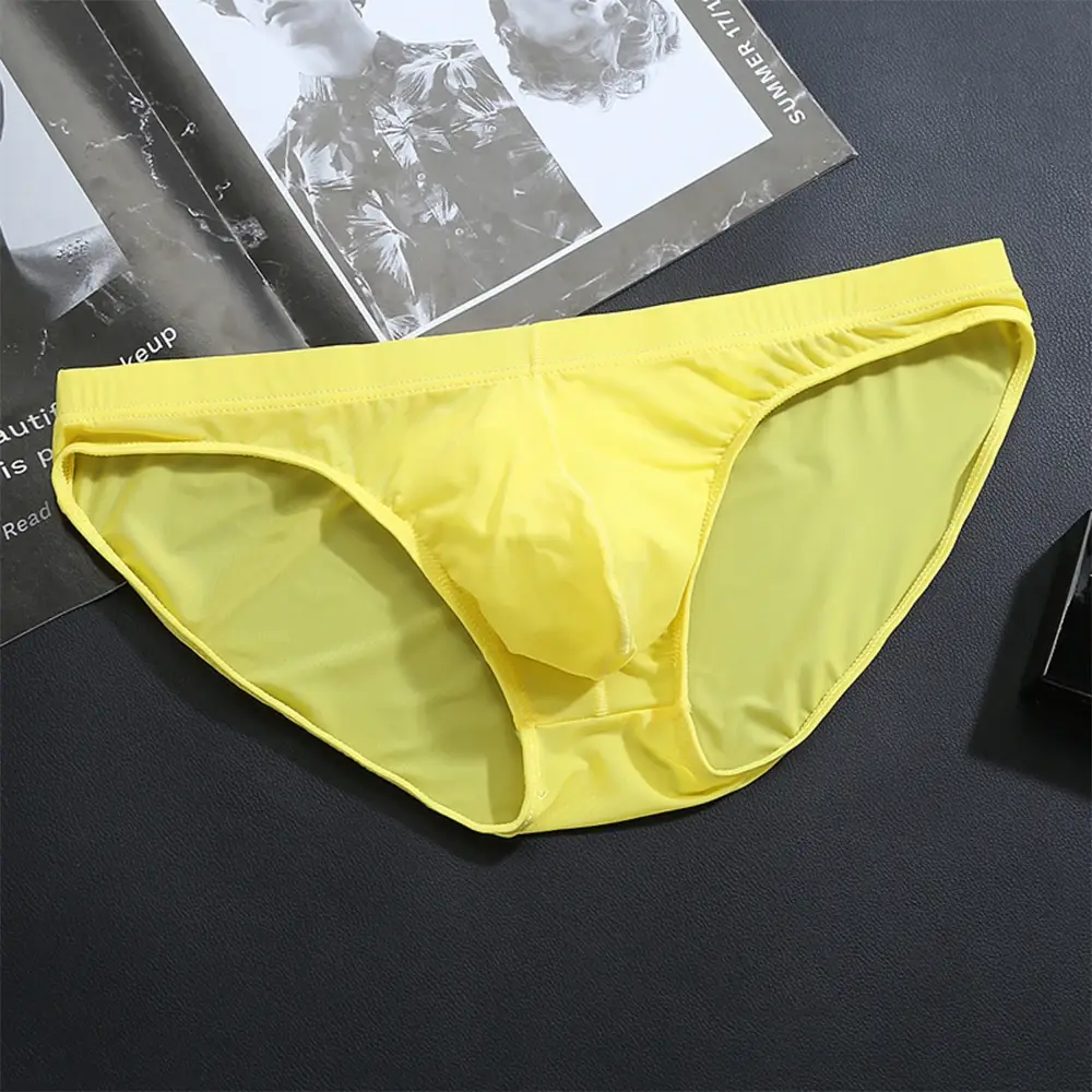ชายผ้าไหมน้ำแข็งชุดชั้นในกางเกงBreathableต่ำเอวU-นูนUndershortsกางเกงขาสั้นสีทึบกางเกงผู้ชายกางเกง — image 14