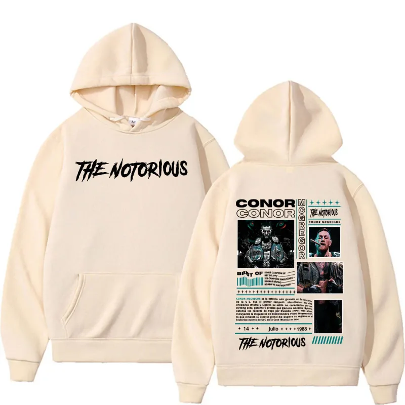 The Notorious Conor McGregor Merch Hoodie Men's Clothing Retro 90s High Street Sweatshirts Casual Fleece Bodywarmer Hoodies Coat