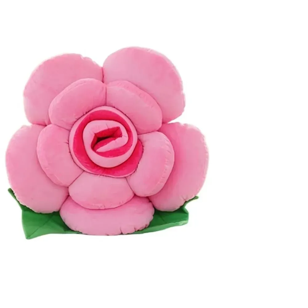 New Large Rose Shaped Pillow Simulated Colorful Sofa Flower Cushion Plush Car Interior Cushion Wedding Party Supplies