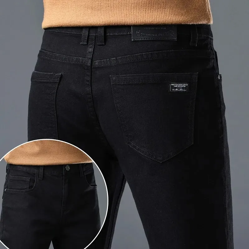 Men's New Stretch Straight Jeans Business Versatile Trendy Youth Casual Regular Long Pants for Spring Autumn Male Denim Trousers — image 6