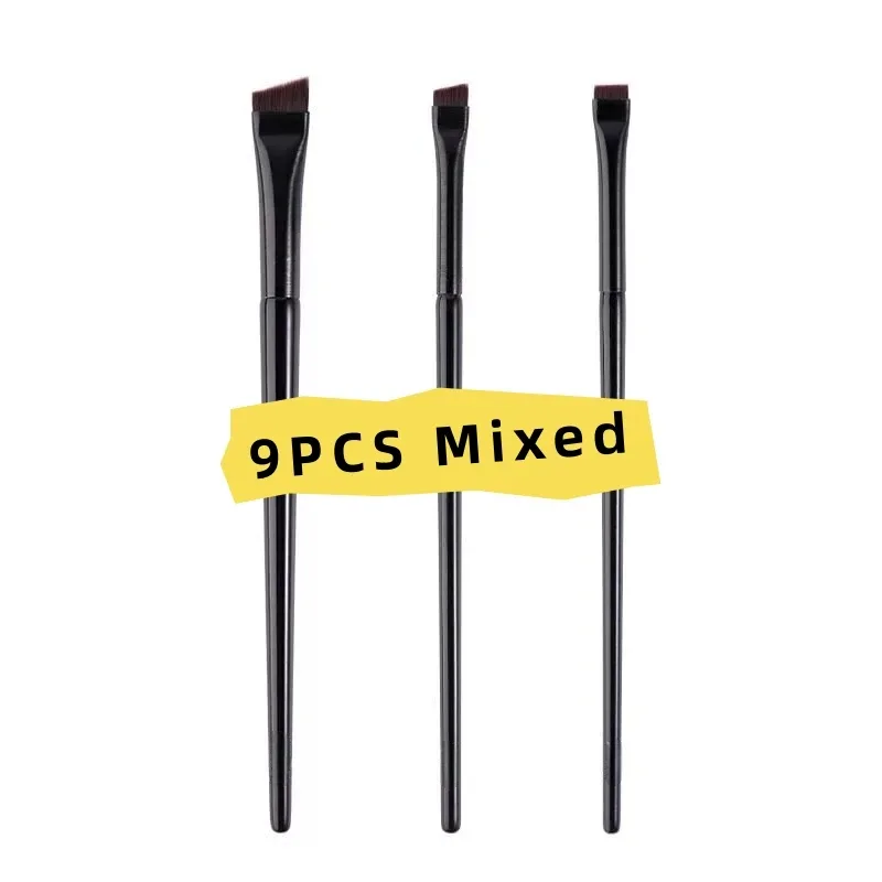3/6/9/15/30PCS Ultra Thin Blade Eyeliner Brush Set Fine Angle Flat Eyebrow Brush Under The Eyes Flat Head Precise Detail Brushes