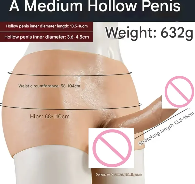 Realistic Hollow Feeling Silicone Skin Dildo Pants soft Penis Sleeve for Couples Strapon Sex toys dick men gay18 Panties Lesbian