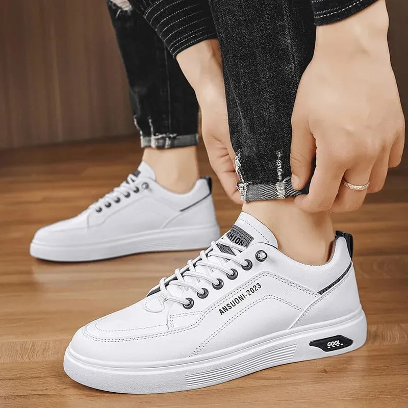 White Shoes Outdoors Leisure Sneakers Breathable Walking Shoes Flat Shoes Chaussure Homme Men's Casual Skateboarding Shoes — image 3