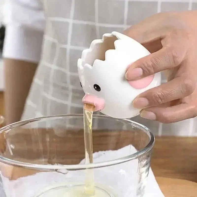 Funny Small Chick Separator Suitable Eggs Yolk White Separator Ceramics Creative Cartoon Eggs Kitchen Tools Home Cook Accessory