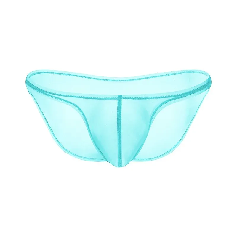 Sous-vêtements pour hommes, culotte triangulaire transparente en soie glacée délicate, slip taille basse de personnalité — image 26