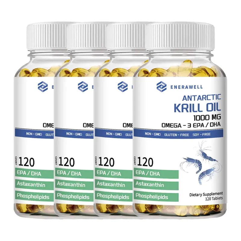 Antarctic Krill Oil 1000 mg Capsules | 3X Strength Natural Source of Omega-3 EPA DHA with Astaxanthin Supplement