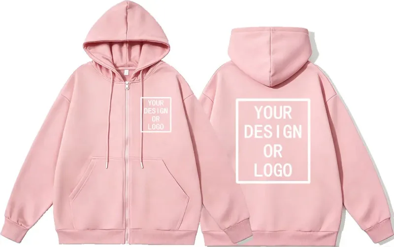 Personalizza il tuo design Logo del marchio/immagine Personalizzata personalizzata Uomo Donna Felpe con cerniera fai-da-te Felpa con cappuccio casual Nuovo pullover