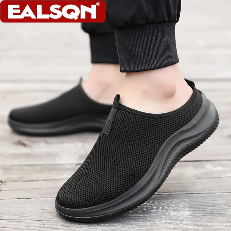 Summer Breathable Mesh Slip On Casual Shoes For Men's Lightweight Walking Sneakers Plus Size 39-48 Outdoor Comfortable Footwear
