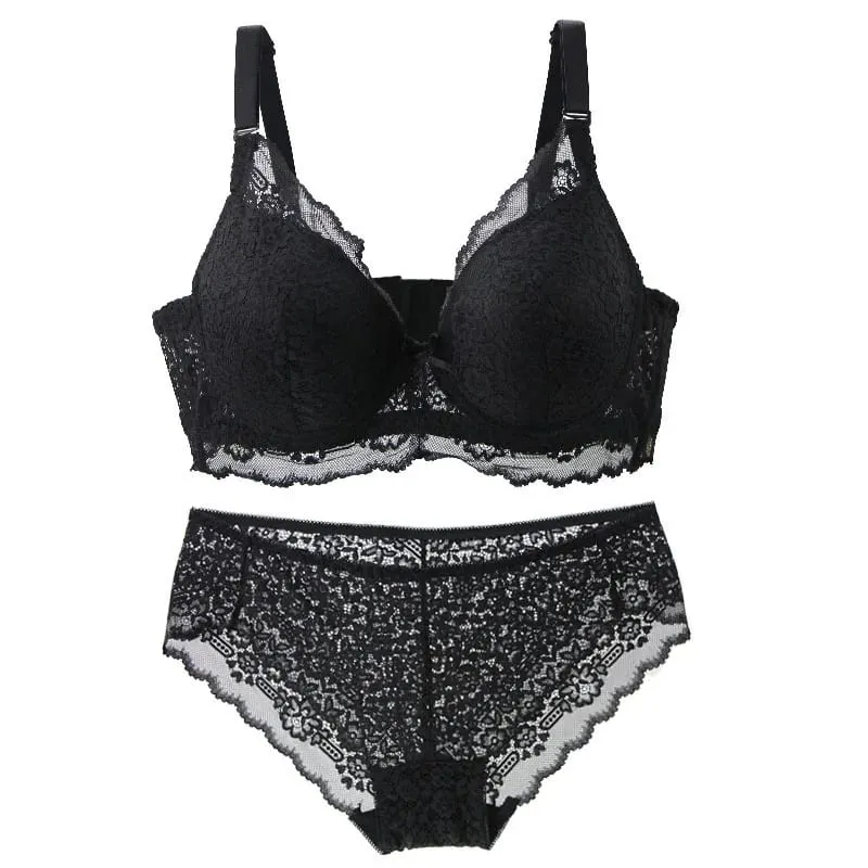 2024 New Black White Grey Red Blue Beige Bra Sets 34/75 36/80 38/85 40/90 42/95 44/100 BCDE Underwear For Women Lingerie — image 2