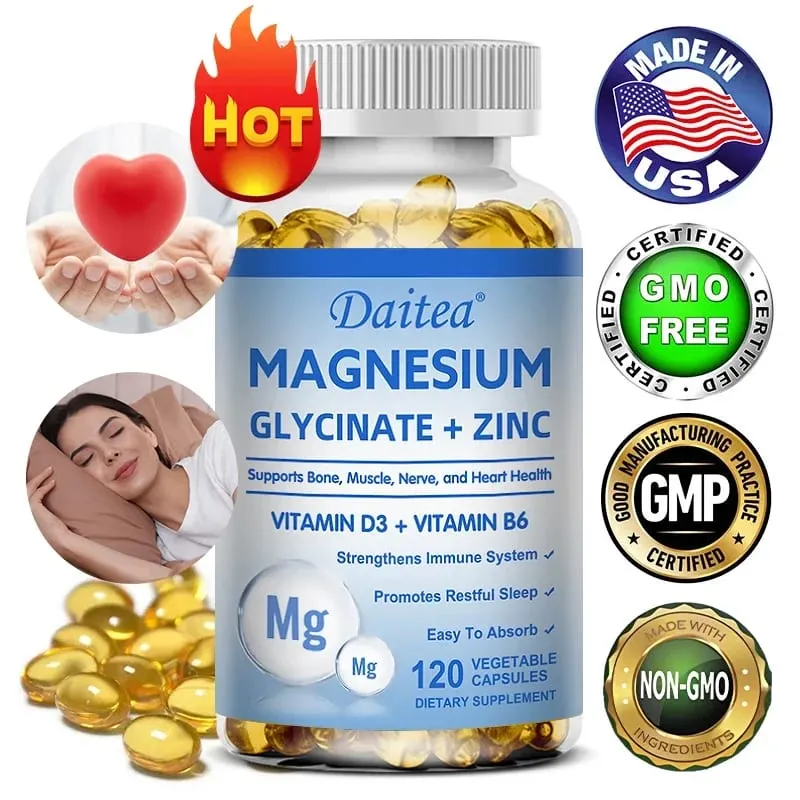 Suplemen Diet Daitea Magnesium Glycinate & Zinc - Dukungan Kekebalan Saraf Tulang - Cocok untuk Pria dan Wanita — image 3