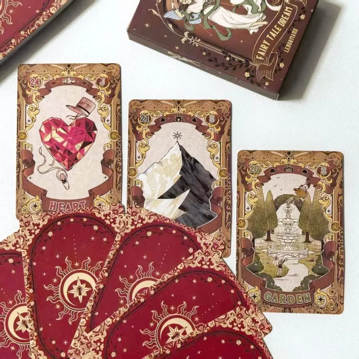 Pohádkový sen Lenormand Tarot - 44 karet Stolní hra Ilustrace Téma pro věštění a vyprávění