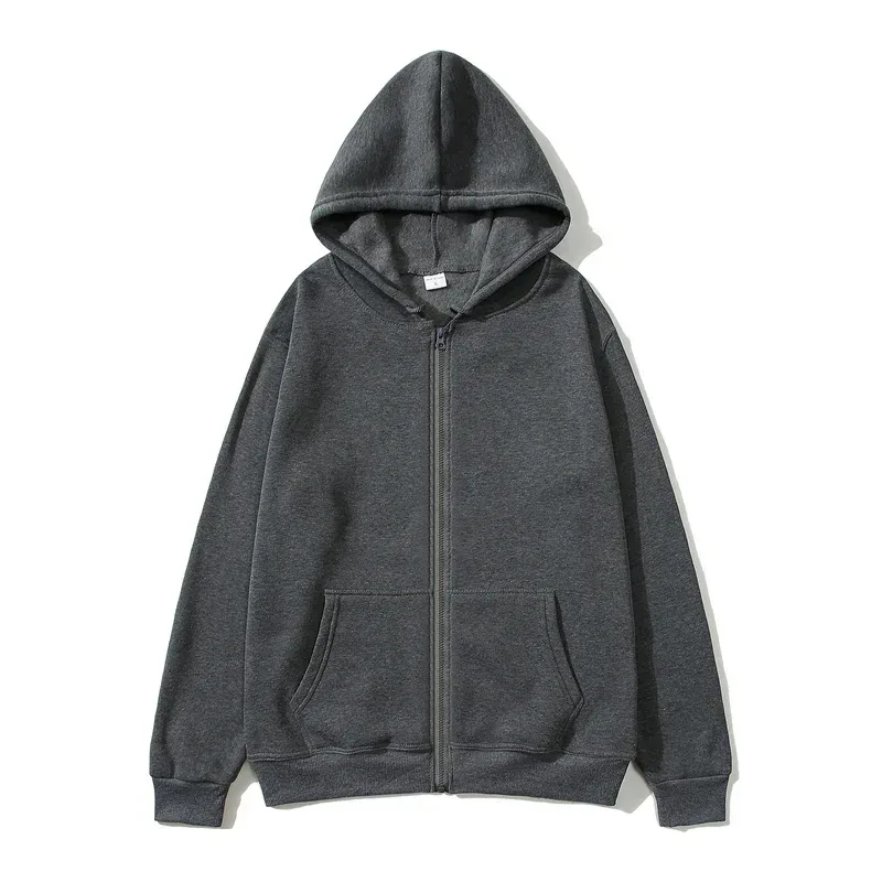Men/Women Zipper Cardigan Hoodies Pure Color Casual Jacket Coats Fleece Spring Autumn Sweatshirts Sports Streetwear Men tops