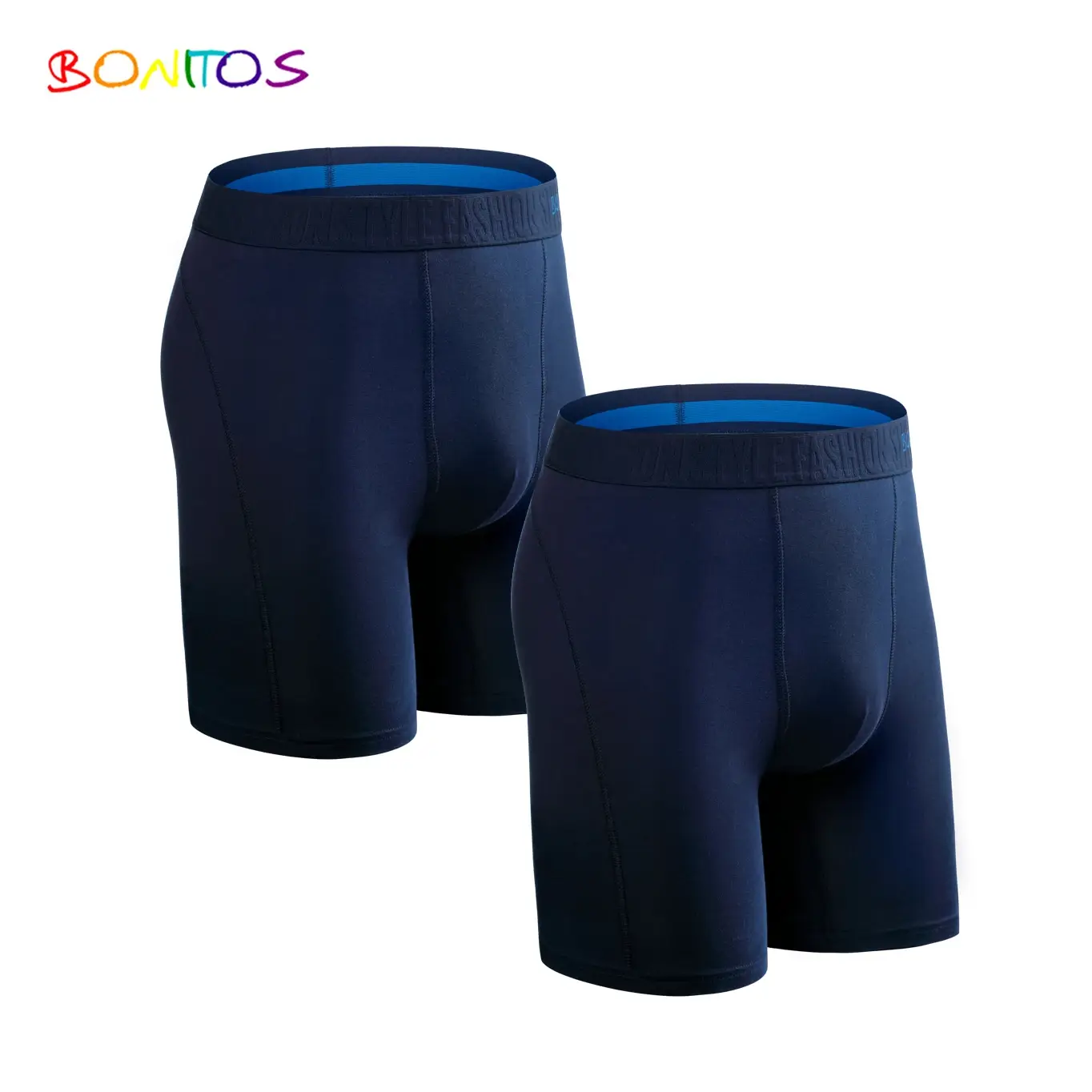 2pcs Pack Long Leg Boxer Shorts Hommes Culottes Kit Homme Slip Boxershorts Slip Sous-Vêtements pour Homme Coton Mâle Sexy Set Box Gym