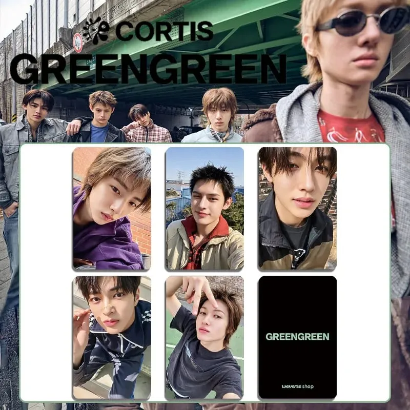 A 5Pcs/Set Idol Boy CORTIS New Album GREENGREEN Lomo Cards Postcards Martin James Juhoon Seonghyeon Keonho Fan Gifts Collection