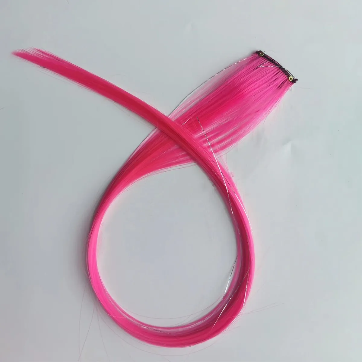 Synthetic Clip in Hair Extensions for Girls 22 inch Multi-colors 6pcs/pack Rainbow Straight Hair Synthetic Hairpieces