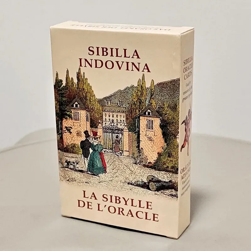 Sibilla Indovina Oracle Cards 10,5 * 6 cm Vintage 52 cartes Divination Deck - Style victorien multilingue