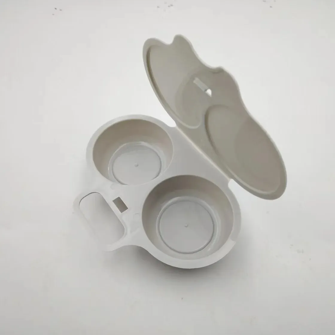 Pentola a vapore per microonde a doppia cavità Cuociuova Friggitrice in plastica per alimenti Stampo per cottura a vapore per uova Accessori da cucina Utensili da cucina — image 10