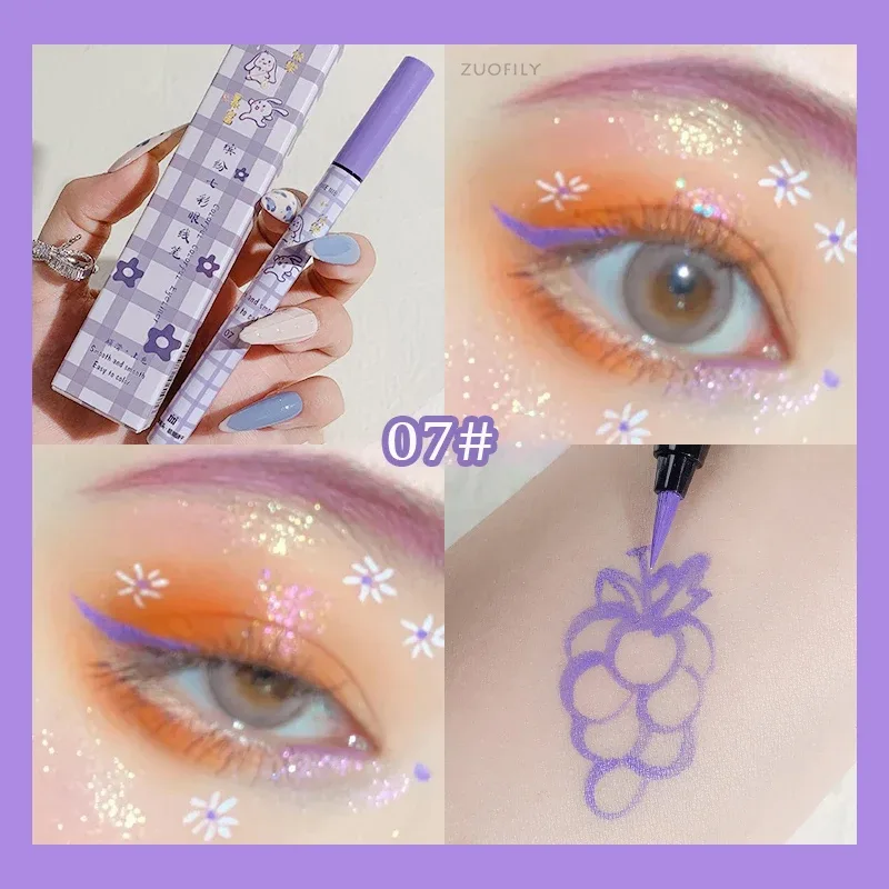 Crayon Eyeliner liquide coloré mat, imperméable, ne fleurit pas, stylo Eye-Liner liquide longue durée, maquillage pour les yeux, cosmétiques