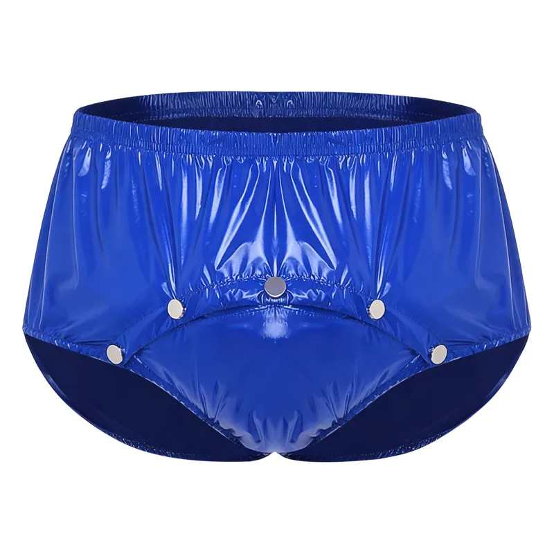Cuecas masculinas com capa de fralda à prova d'água, com botões de pressão frontal, anti-vazamento, roupa íntima adaptável para idosos, necessidades especiais