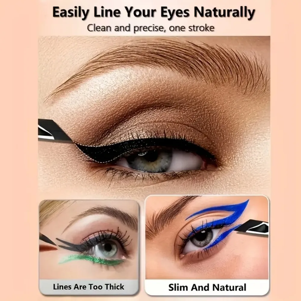 5pcs Precision Eyeliner Brush Set Angled Eyeliner Eyebrow Brushes With Long Handle For Beginner Make-up Artist Eye Makeup Brush