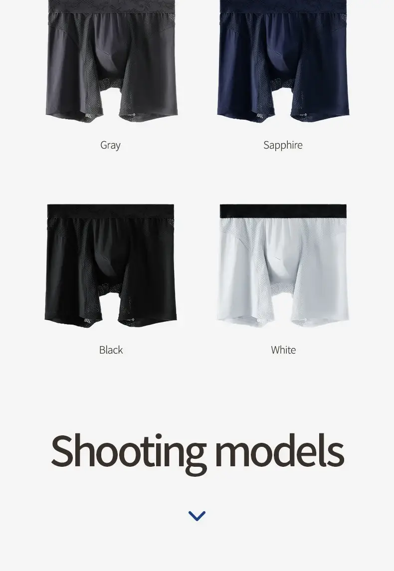 Extended sports underwear, men's boxer shorts, Modal anti-leg abrasion running, large size breathable training quadrangle shorts — image 11