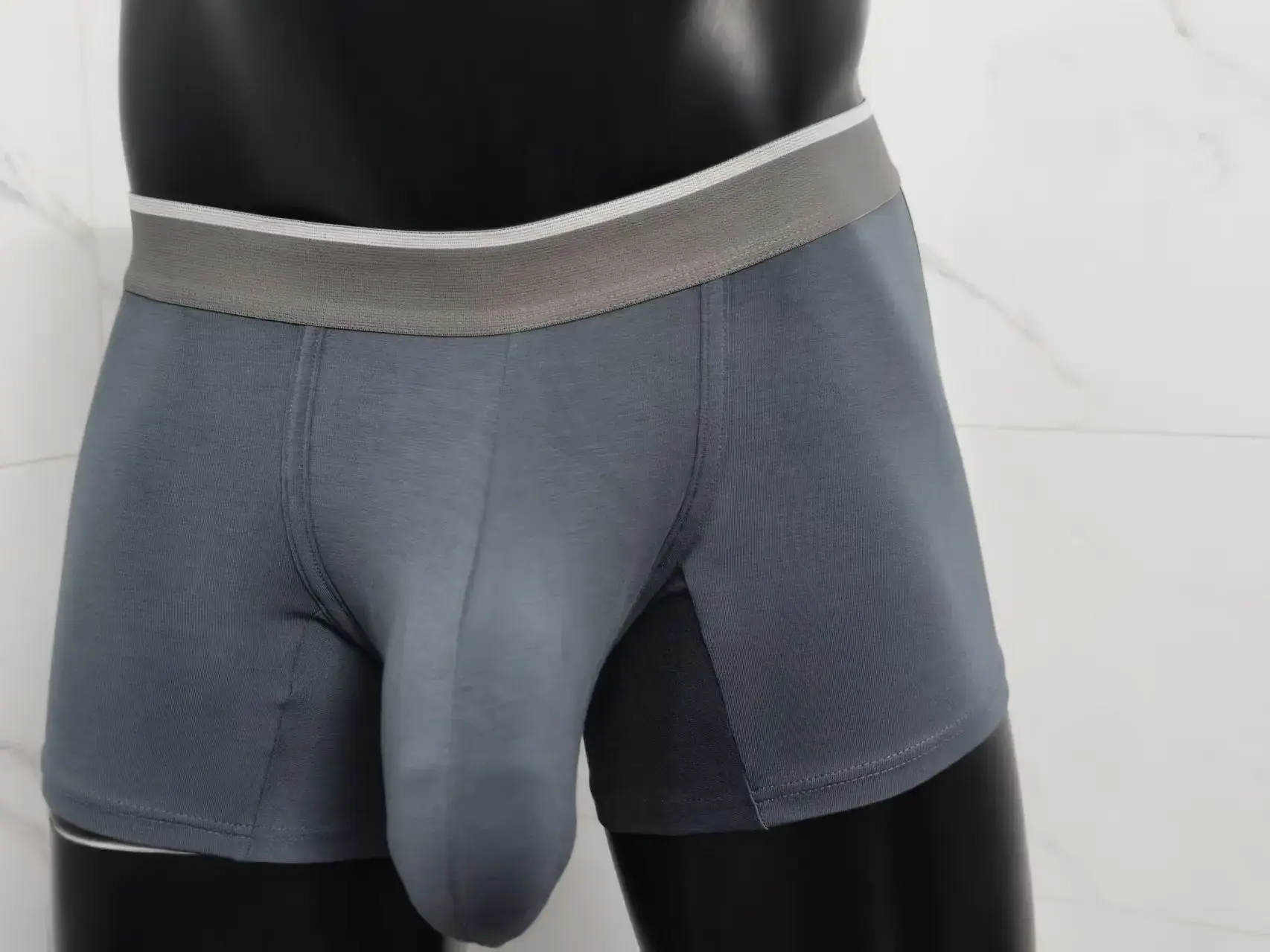 Cueca boxer masculina premium, cueca grande com bolsa extra grande, aumento de protuberância, respirável, leve, boxers masculinos