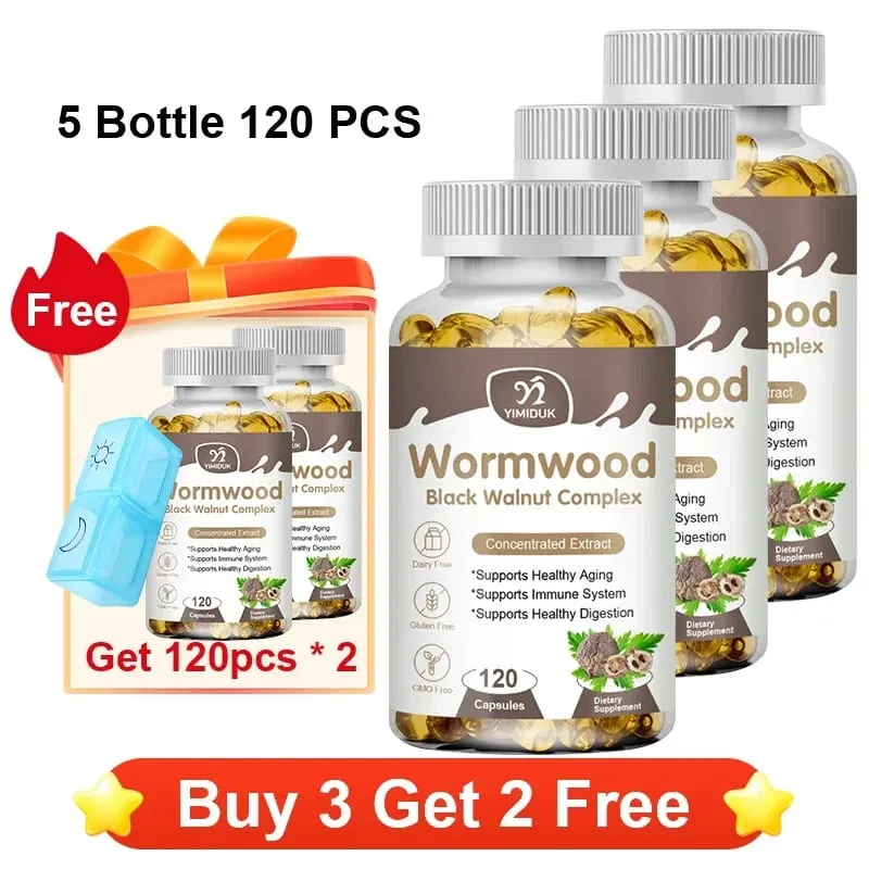 High Potency Parasite Cleanse Capsules Wormwood Black Walnut Supports Intestinal Cleansing Detox & Gut Health for Adults