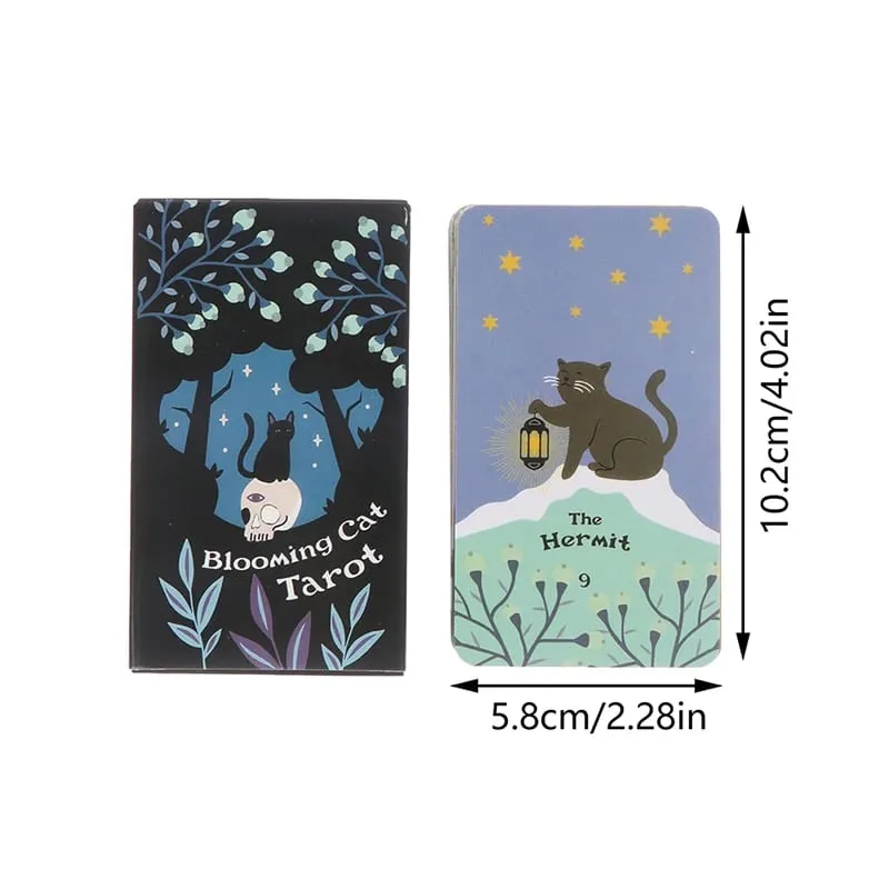 Blooming Cat Tarot Card Mysterious Divination Oracle Card Board Game English Playing Cards