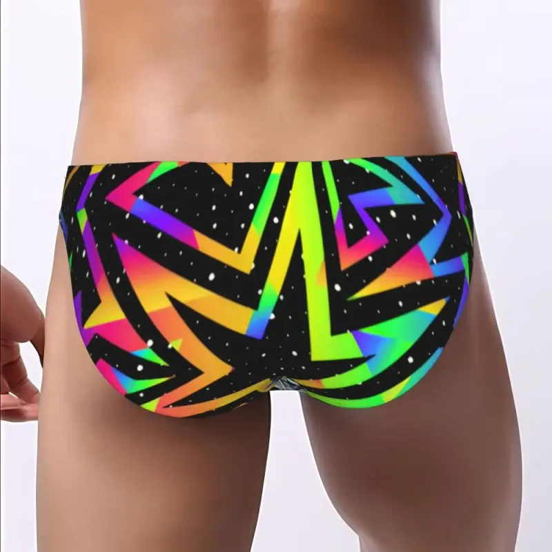 Men's Sexy Briefs Breathable Bikini Star Rainbow Geometric Pattern Men Underpants Low Cut Man Underwear Panties