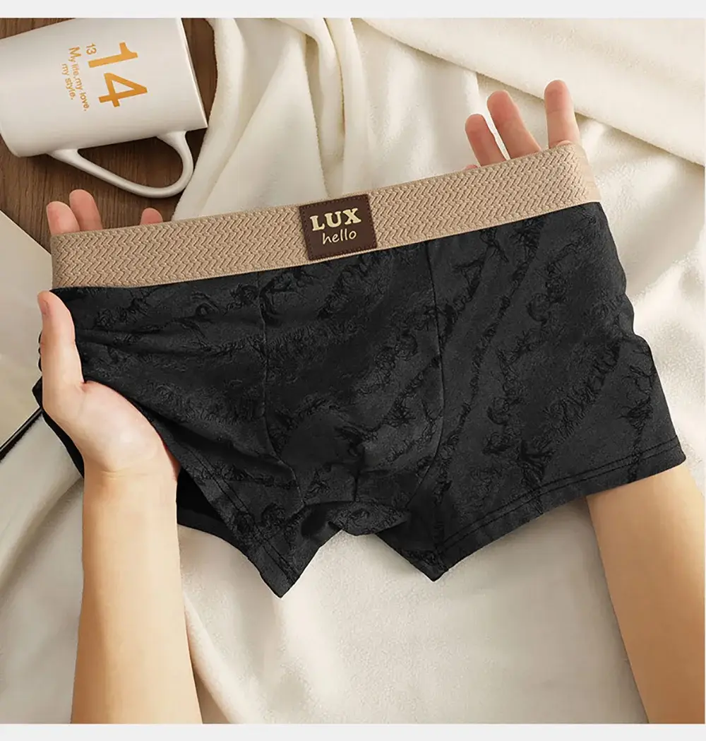 3 Cái/gói 100% Cotton Cao Cấp In Hình Võ Sĩ Hombre 3D Lưới Kháng Khuẩn Túi Quần Lót Mềm Mại Thoải Mái Quần Lót Nam — image 8