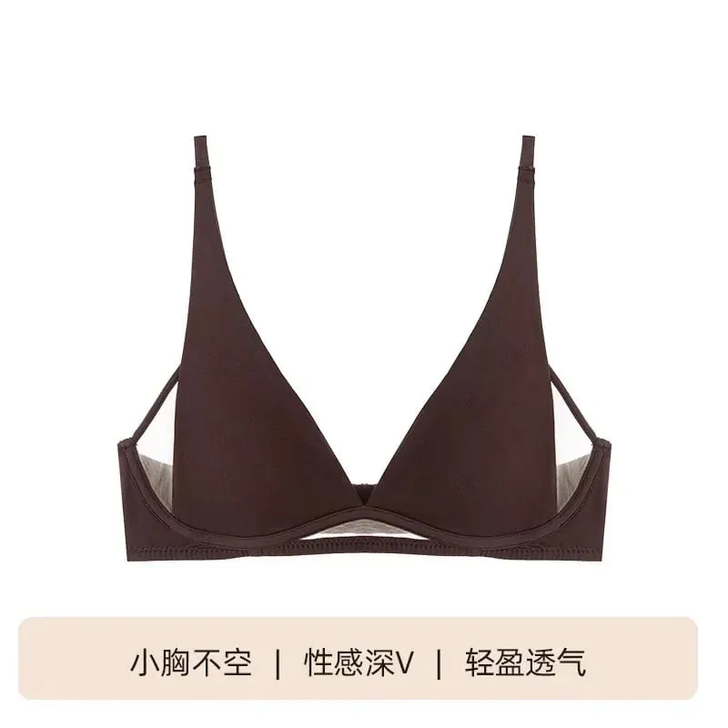 الفرنسية مثلث الصدرية أرنب الأذن كوب عميق الخامس اللاسلكية Bralette للتمثال الصغير لا فجوة مثير مجموعة الملابس الداخلية تنفس الصيف رقيقة