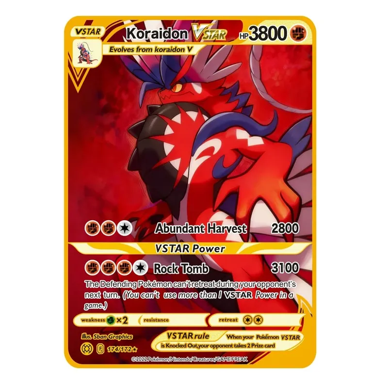 2026 NEW Pokemon Metal Card 10000 Points Arceus Charizard Super Card Golden English Mewtwo Vmax GX EX Anime Collection Card Gift
