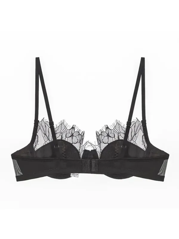 French Eyelash Lace Sexy Hollow Underwear Women's Soft Steel Rim Thin Gather Up Support Women's Bra Bra Set s-xl — image 4