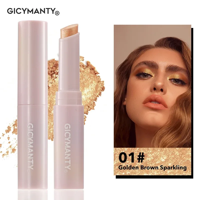 Shimmer Eyeshadow Stick Quick-Dry Film Locking Light Non-Fading Sparkle Eye Shadow Face Body Lip Highlighter