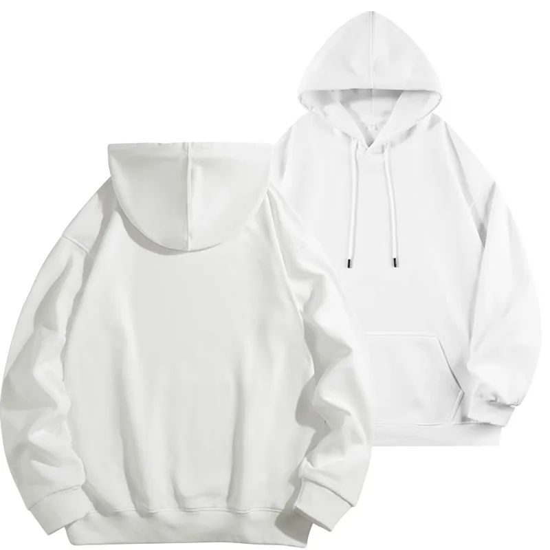 DIY Custom Logo Black Hooded Sweatshirt Pure Cotton Long-Sleeved Pullover Casual Top for Men And Women Autumn Winter Fashion