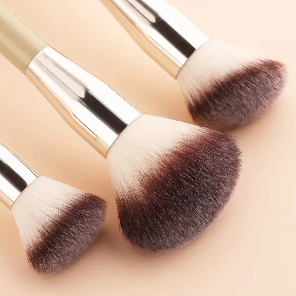 5Pcs Makeup Tool Set 3 Double Ended Brushes 2 Beauty Sponges For Foundation Blush Contour Face Cosmetic Kit