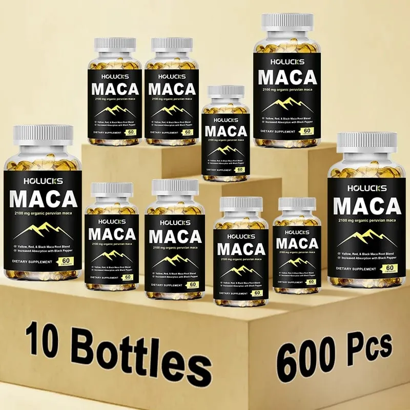 Organic Maca Root Capsules 2100mg with Black Pepper Supports Energy Endurance Mood Reproductive Health & Vitality